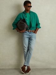 Reiss Bright Green Bless Cotton Crew Neck T-Shirt - Image 2 of 6