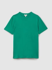 Reiss Bright Green Bless Cotton Crew Neck T-Shirt - Image 3 of 6