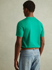 Reiss Bright Green Bless Cotton Crew Neck T-Shirt - Image 6 of 6
