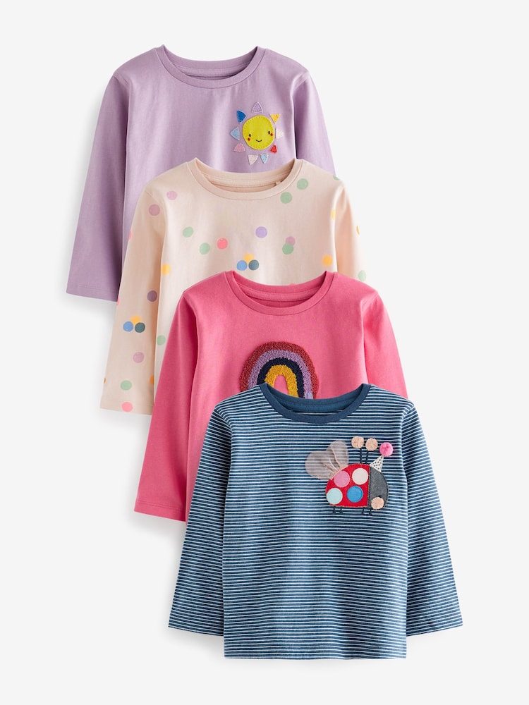 Mehrfarbig - Langärmlige T-Shirts im 4er-Pack aus 100 % Baumwolle (3 Monate bis 7 Jahre) - Bild 1 von 7 Mehrfarbig - Langärmlige T-Shirts im 4er-Pack aus 100 % Baumwolle (3 Monate bis 7 Jahre) - Bild 1 von 7