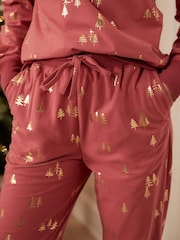 Coral Pink Foil Supersoft Cosy Pyjamas - Image 5 of 9