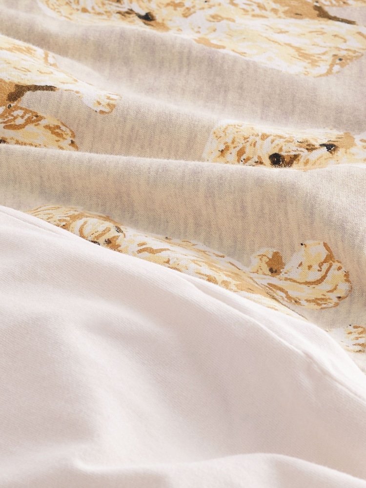 Ecru Cream Charlie Cockapoo Short Sleeve 100% Cotton Pyjamas - Image 10 of 10