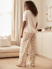 Ecru Cream Charlie Cockapoo Short Sleeve 100% Cotton Pyjamas - Image 4 of 10