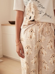 Ecru Cream Charlie Cockapoo Short Sleeve 100% Cotton Pyjamas - Image 6 of 10