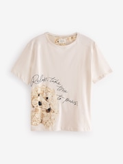 Ecru Cream Charlie Cockapoo Short Sleeve 100% Cotton Pyjamas - Image 8 of 10