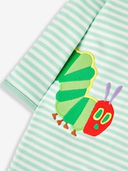 JoJo Maman Bébé Green The Very Hungry Caterpillar Appliqué Zip Cotton Baby Sleepsuit - Image 5 of 6