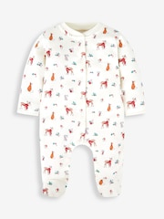 JoJo Maman Bébé Woodland 2-Piece Woodland Sleepsuit & Velour Jacket Set - Image 4 of 8