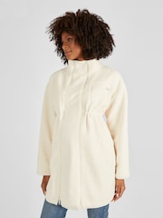 JoJo Maman Bébé Cream 2-in-1 Borg Maternity Jacket - Image 2 of 5