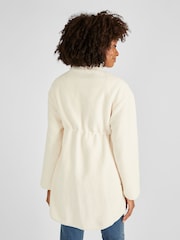 JoJo Maman Bébé Cream 2-in-1 Borg Maternity Jacket - Image 3 of 5