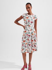 Hobbs Pink Tia Embroidered Dress - Image 1 of 4