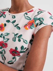 Hobbs Pink Tia Embroidered Dress - Image 3 of 4