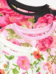 Pink/Black Floral Pyjamas 3 Pack (9mths-16yrs) - Image 12 of 12