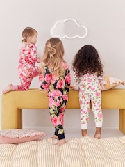 Pink/Black Floral Pyjamas 3 Pack (9mths-16yrs) - Image 3 of 12