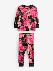 Pink/Black Floral Pyjamas 3 Pack (9mths-16yrs) - Image 8 of 12