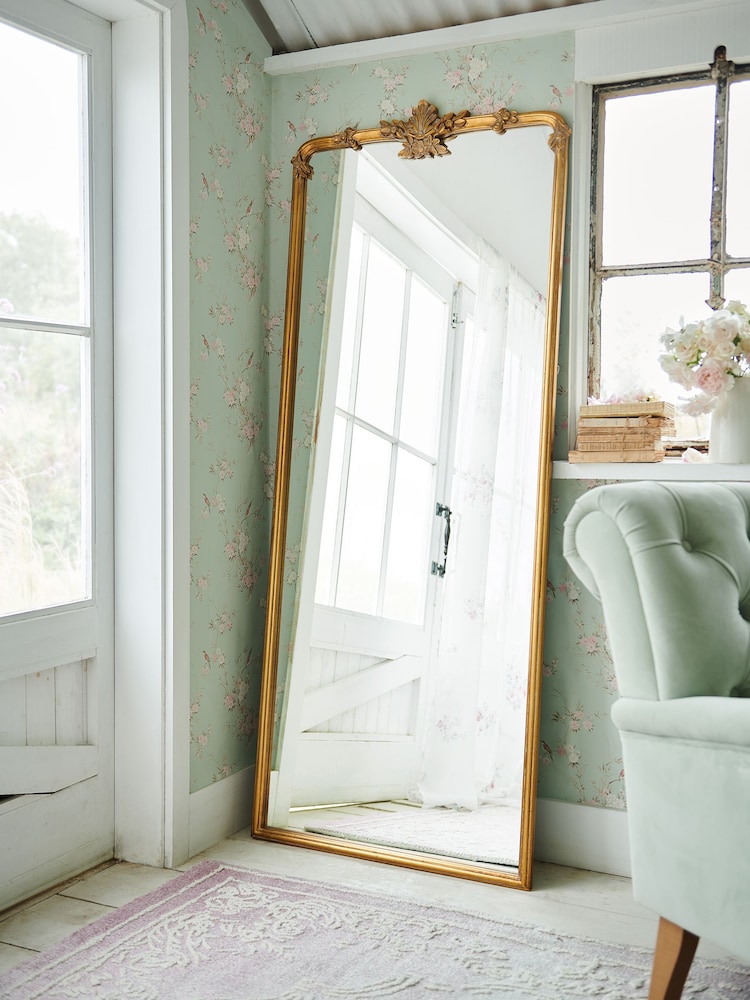 Shabby Chic Gold Giselle Leaning Mirror - Image 1 of 4