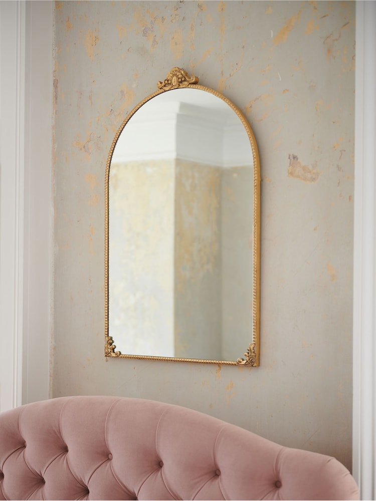 Shabby Chic Gold Elora Mantle Mirror - Image 1 of 2