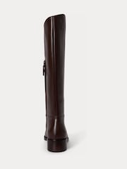 Lauren Ralph Lauren Brown Kyle Leather Block Heel Knee High Boots - Image 3 of 3