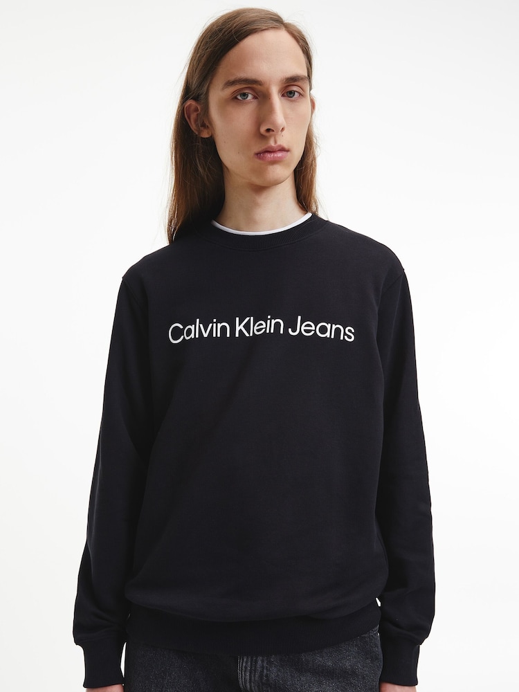 Calvin Klein Black Core Logo Sweatshirt - Image 1 of 5 Calvin Klein Black Core Logo Sweatshirt - Image 1 of 5