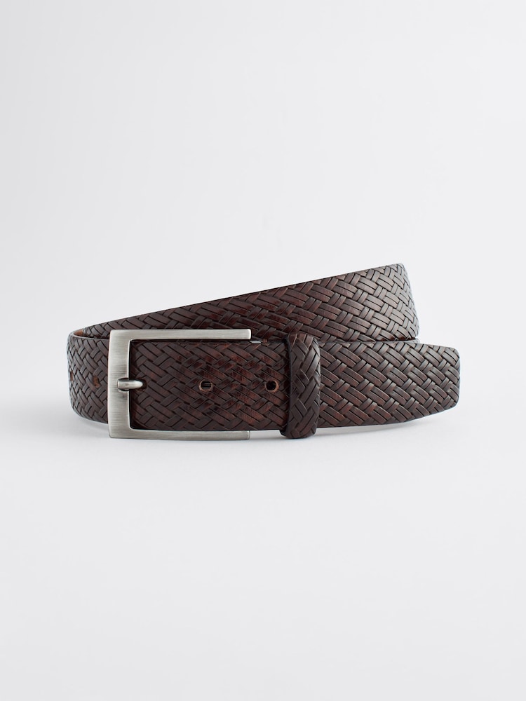 Brown Signature Textured Belt - Image 1 of 7