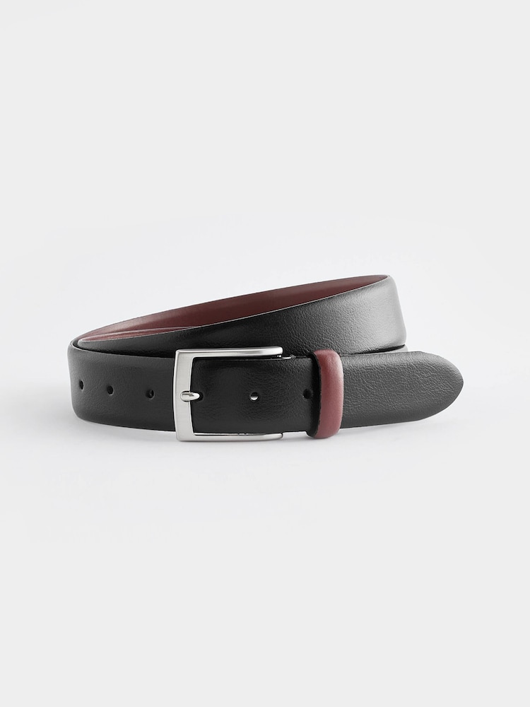 Black Leather Belt With Red Stitch - Image 2 of 3