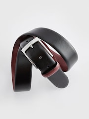 Black Leather Belt With Red Stitch - Image 3 of 3