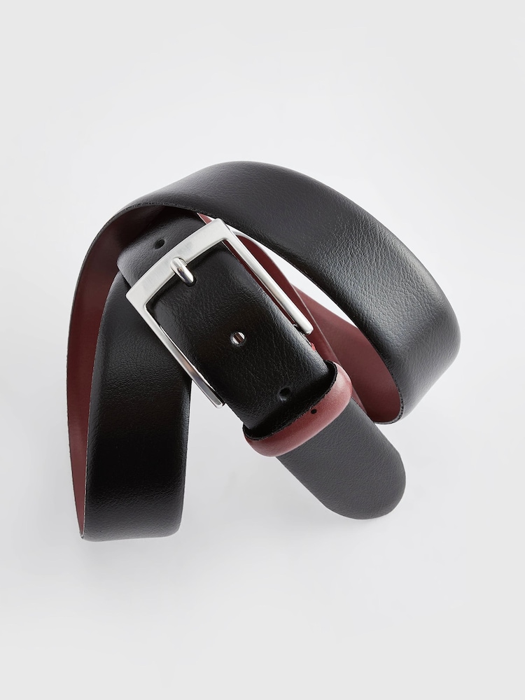 Black Leather Belt With Red Stitch - Image 3 of 3