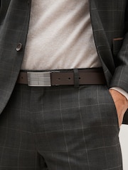 Black/Brown Reversible Plaque Bonded Leather Belt - Image 1 of 3