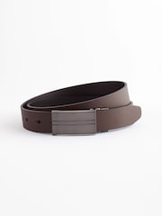 Black/Brown Reversible Plaque Bonded Leather Belt - Image 2 of 3