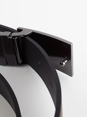Black/Brown Reversible Plaque Bonded Leather Belt - Image 3 of 3