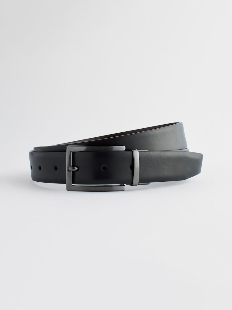 Black/Brown Reversible Leather Belt - Image 9 of 9