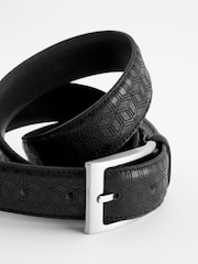 Black Leather Laser Pattern Belt - Image 4 of 5