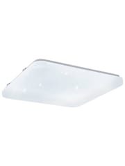 Eglo White Frania-S 33cm Metal And Plastic With Crystal Effect Flush Ceiling Light - Image 2 of 3