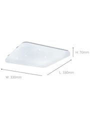 Eglo White Frania-S 33cm Metal And Plastic With Crystal Effect Flush Ceiling Light - Image 3 of 3