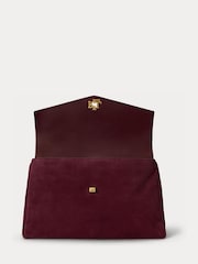 Lauren Ralph Lauren Red Farrah Soft Suede Scarf Detail Top Handle Bag - Image 4 of 5