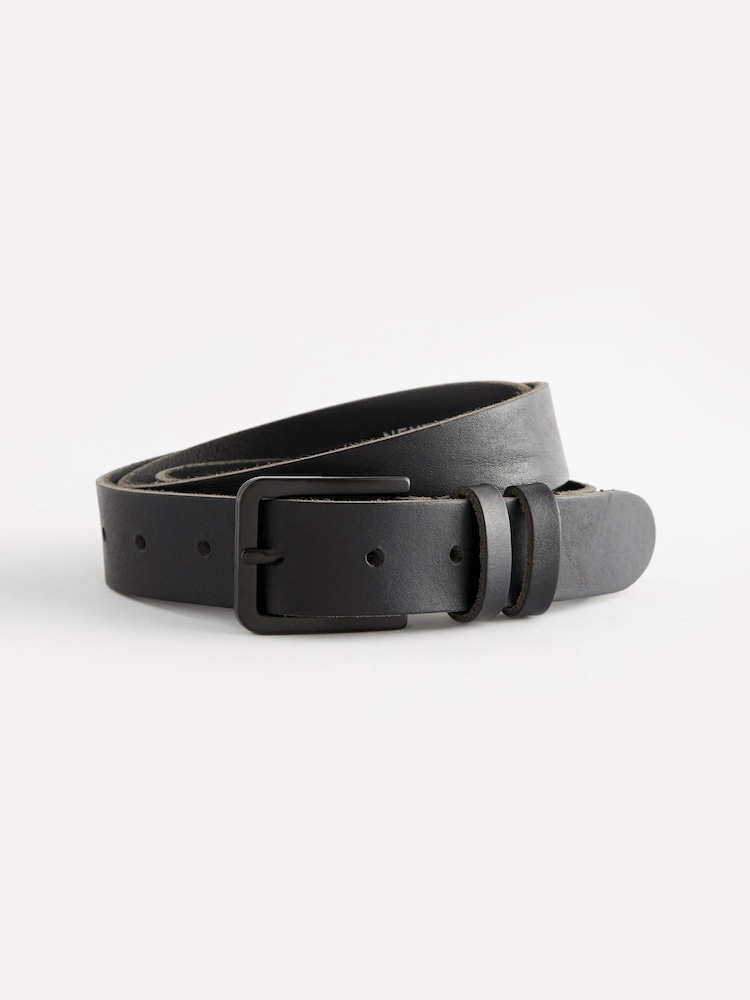 Black Casual Leather Belt - Image 2 of 4