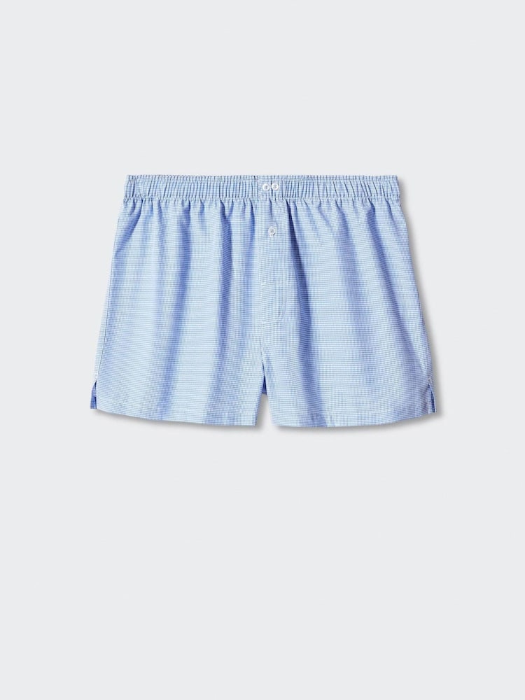 Mango Blue Vichy Check Cotton Briefs - Image 1 of 2