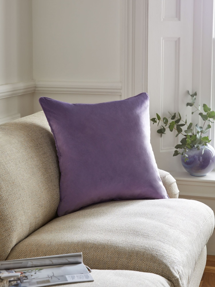 Lilac Purple 59 x 59cm Matte Velvet Cushion - Image 1 of 6