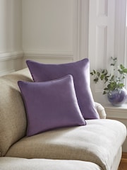 Lilac Purple 59 x 59cm Matte Velvet Cushion - Image 2 of 6