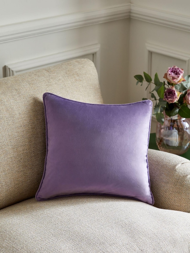 Lilac Purple 43 x 43cm Matte Velvet Cushion - Image 1 of 5