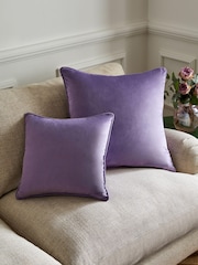 Lilac Purple 43 x 43cm Matte Velvet Cushion - Image 3 of 5