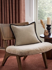 Natural Linen Blend Border Cushion - Image 1 of 4
