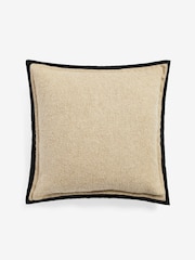 Natural Linen Blend Border Cushion - Image 2 of 4
