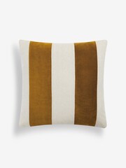 Ochre Yellow Stripe 50 x 50cm Linford Velvet Cushion - Image 2 of 5