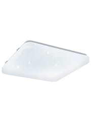 Eglo White Frania-S 28cm Metal And Plastic With Crystal Effect Flush Ceiling Light - Image 2 of 3