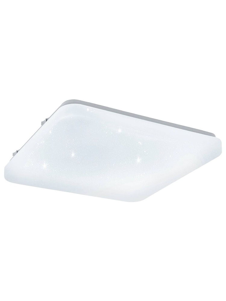 Eglo White Frania-S 28cm Metal And Plastic With Crystal Effect Flush Ceiling Light - Image 2 of 3