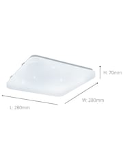 Eglo White Frania-S 28cm Metal And Plastic With Crystal Effect Flush Ceiling Light - Image 3 of 3
