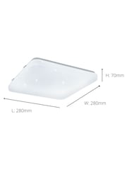 Eglo White Frania-S 28cm Metal And Plastic With Crystal Effect Flush Ceiling Light - Image 4 of 6