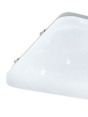 Eglo White Frania-S 28cm Metal And Plastic With Crystal Effect Flush Ceiling Light - Image 6 of 6