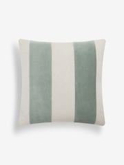 Duck Egg Blue Stripe 50 x 50cm Linford Velvet Cushion - Image 2 of 5