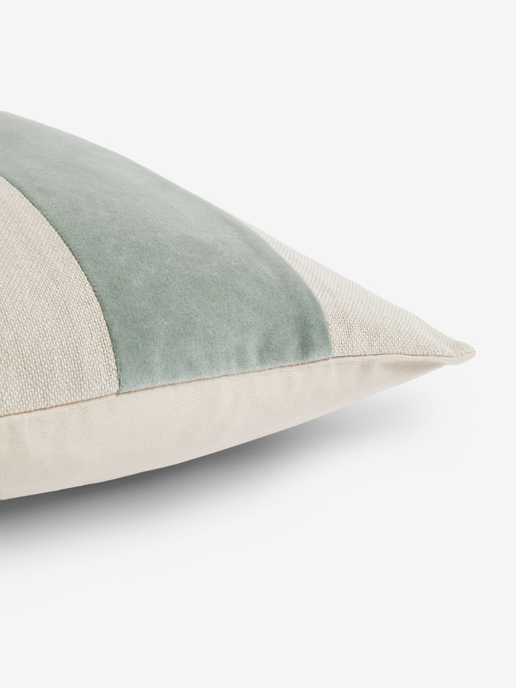 Duck Egg Blue Stripe 50 x 50cm Linford Velvet Cushion - Image 5 of 5